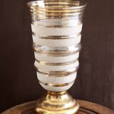 Vase verre et or années 1940