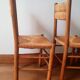 Série de 4 chaises assise et dossier  paillé