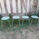 Salon de jardin 1 table 4 chaises fer forgé ancien vert Provence