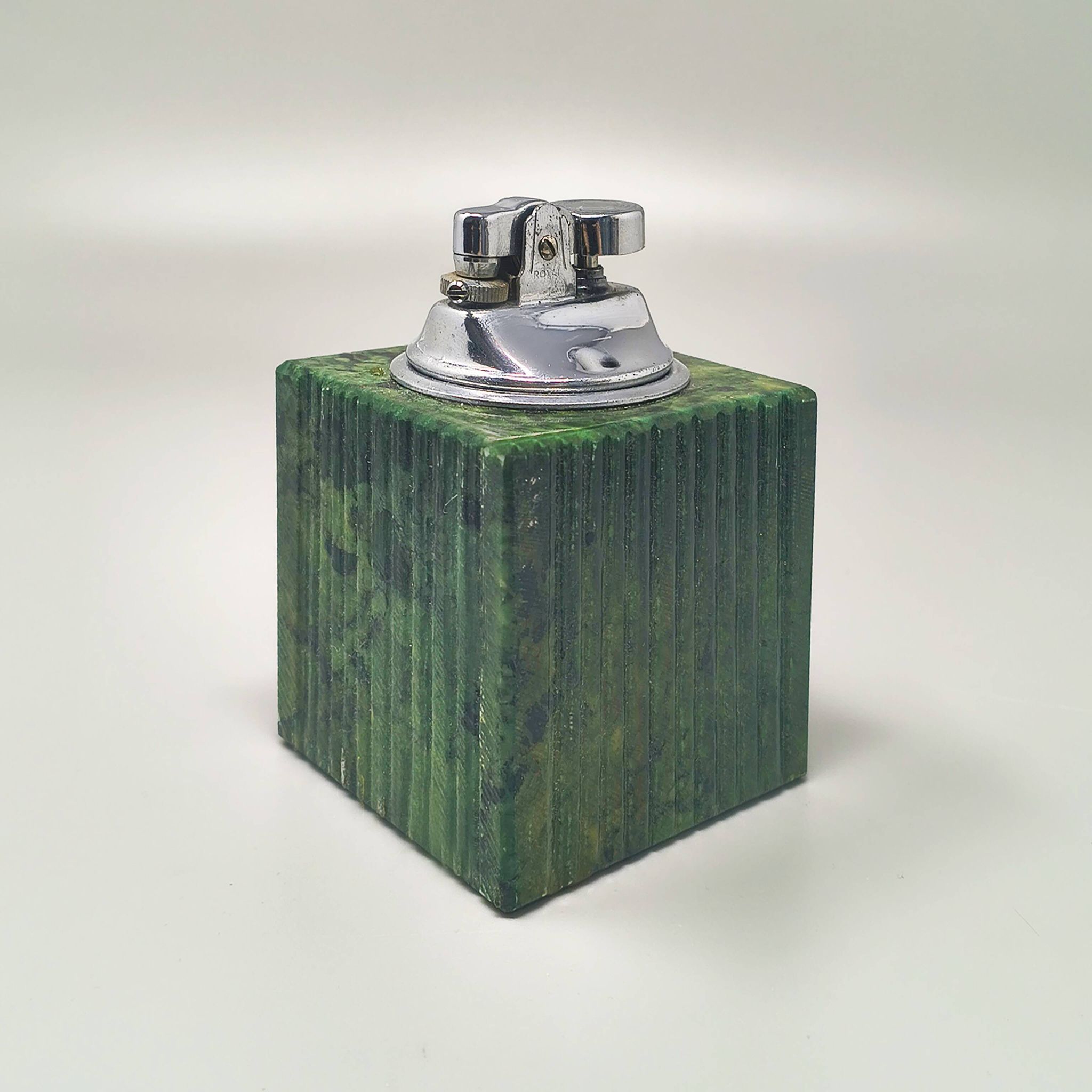 1960s Alabaster Green Smoking Set by Romano Bianchi, Handmade