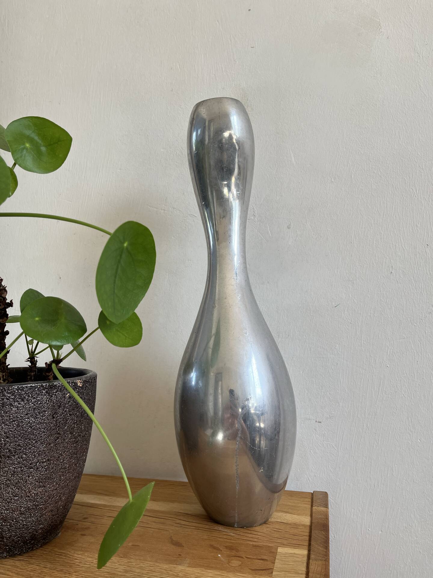 Vase vintage en métal argenté