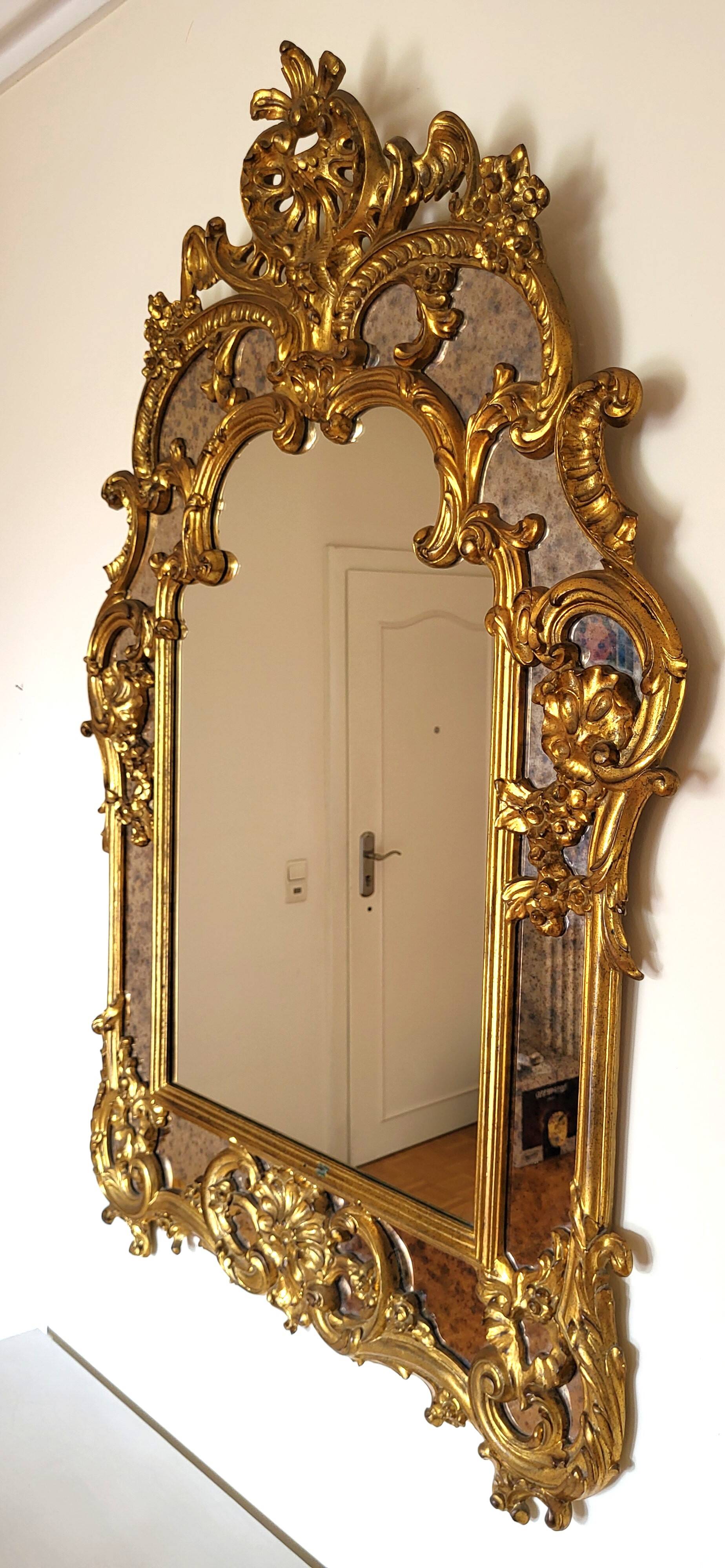 Large Louis XVI style mirror with shutters in perfect condition.