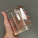 Pukeberg Walther Glass rectangular “solifleur” glass vase with one stem.