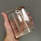 Pukeberg Walther Glass rectangular “solifleur” glass vase with one stem.