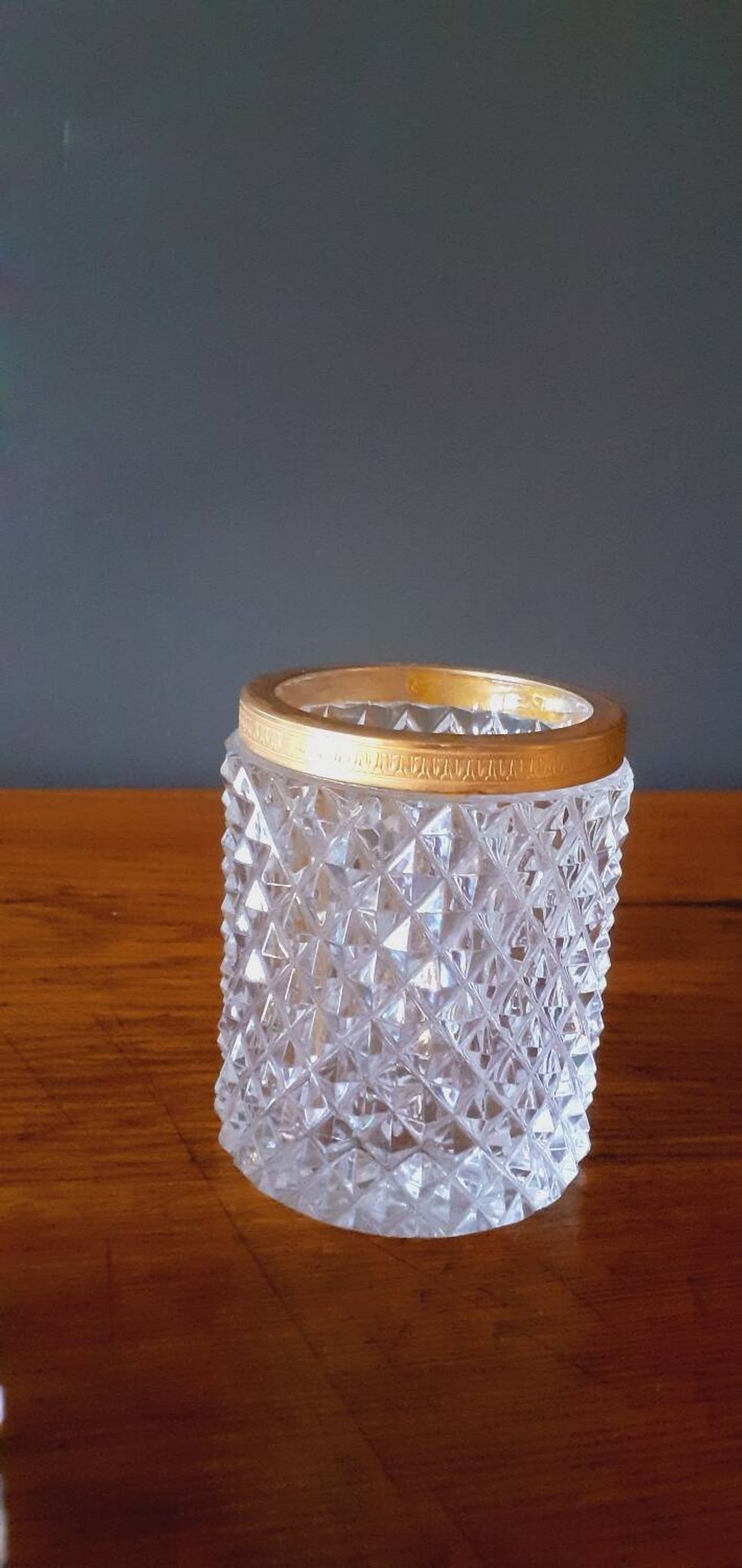 1950s Baccarat crystal and gold-plated metal smoker's kit