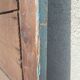 Large Louis-Philippe mirror from the 19th century in wood and stucco with a turquoise blue patina.