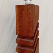 1970s lamp, solid mahogany, graphic design