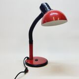 Table lamp desk aluminor metal red flexible arm black 80s vintage