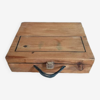patinated solid wood suitcase box Storage dp 0224003