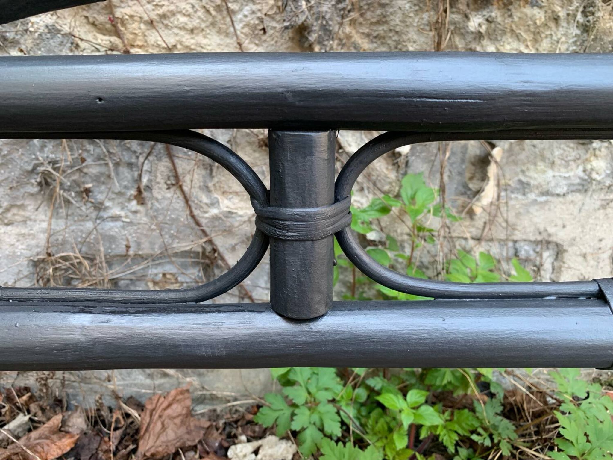 Tête de lit vintage en rotin noir 142cm
