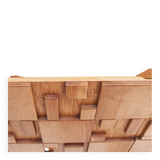 Brutalist Style Oak Handcarved Italian Large Sideboard