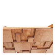 Brutalist Style Oak Handcarved Italian Large Sideboard
