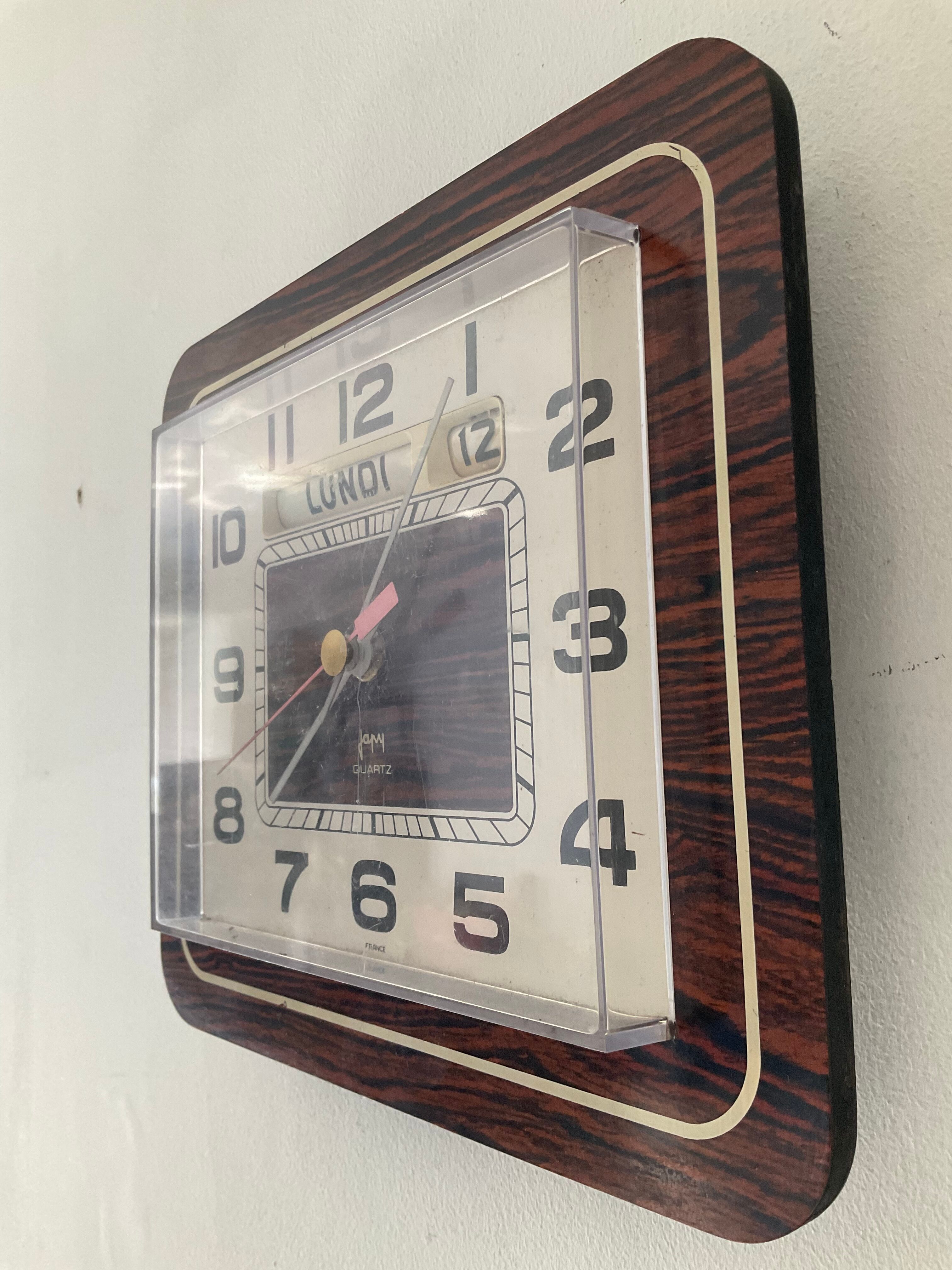 Vintage clock Japy in Formica 70s