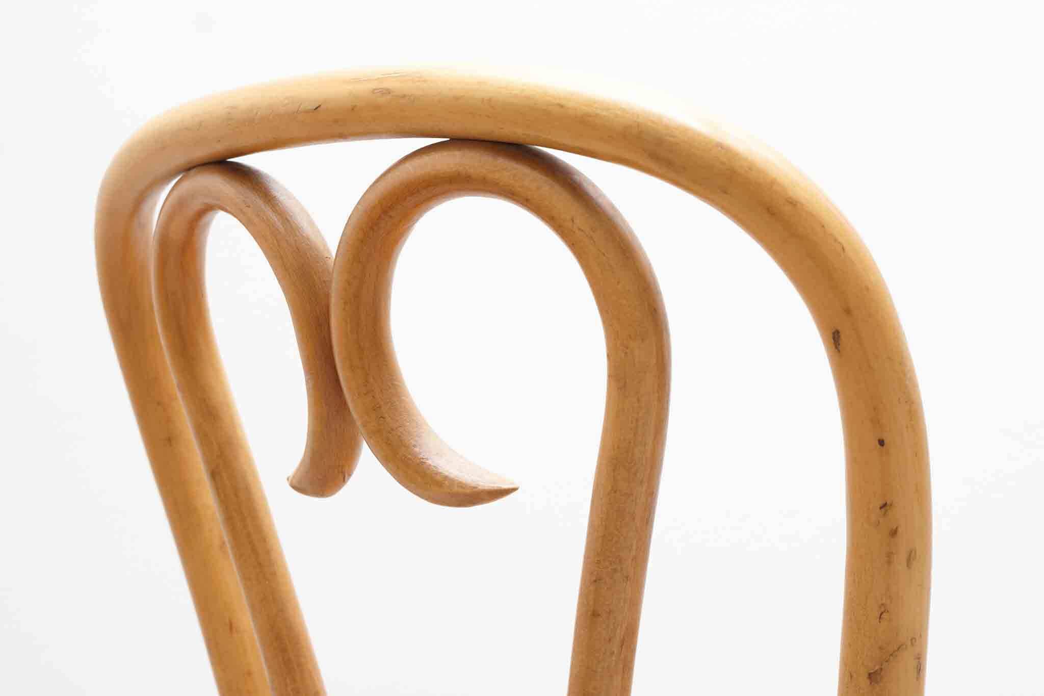 Thonet style heart bistro chair in beech