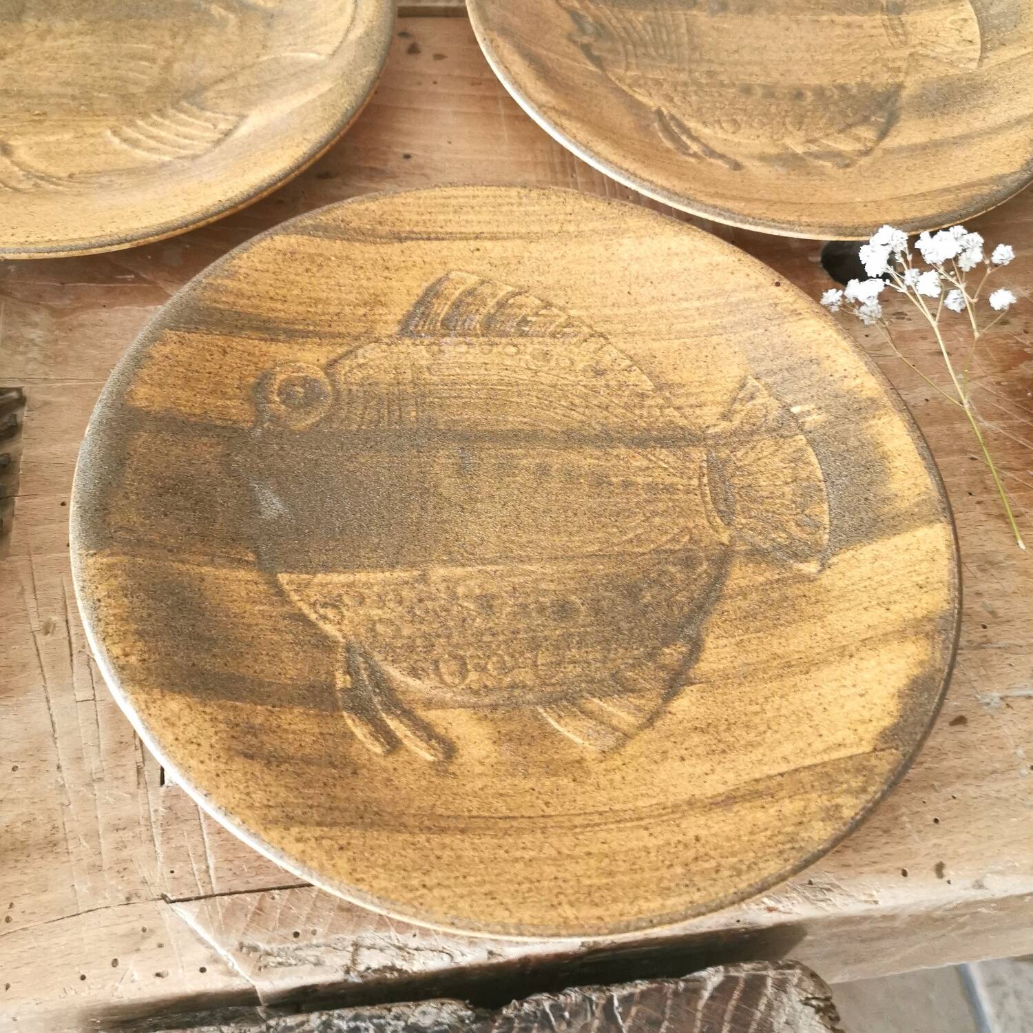 6 fish plates Longchamp Chantilly by Robert Picault