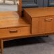 Scandinavian teak dressing table 1960 a mirror a drawer a lid