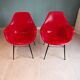 Pair of Vintage Space Age Red Armchairs 1970