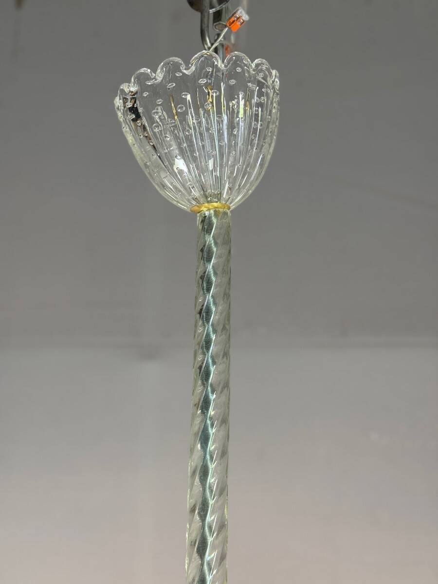 Venetian Chandelier by Barovier in Colorless Murano Glass, Circa 1940