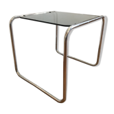 Chrome table and smoked glass