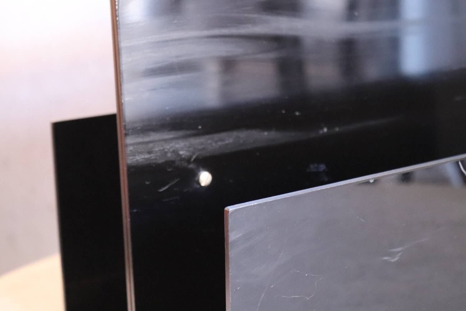 Roche Bobois 70's black plexi magazine rack