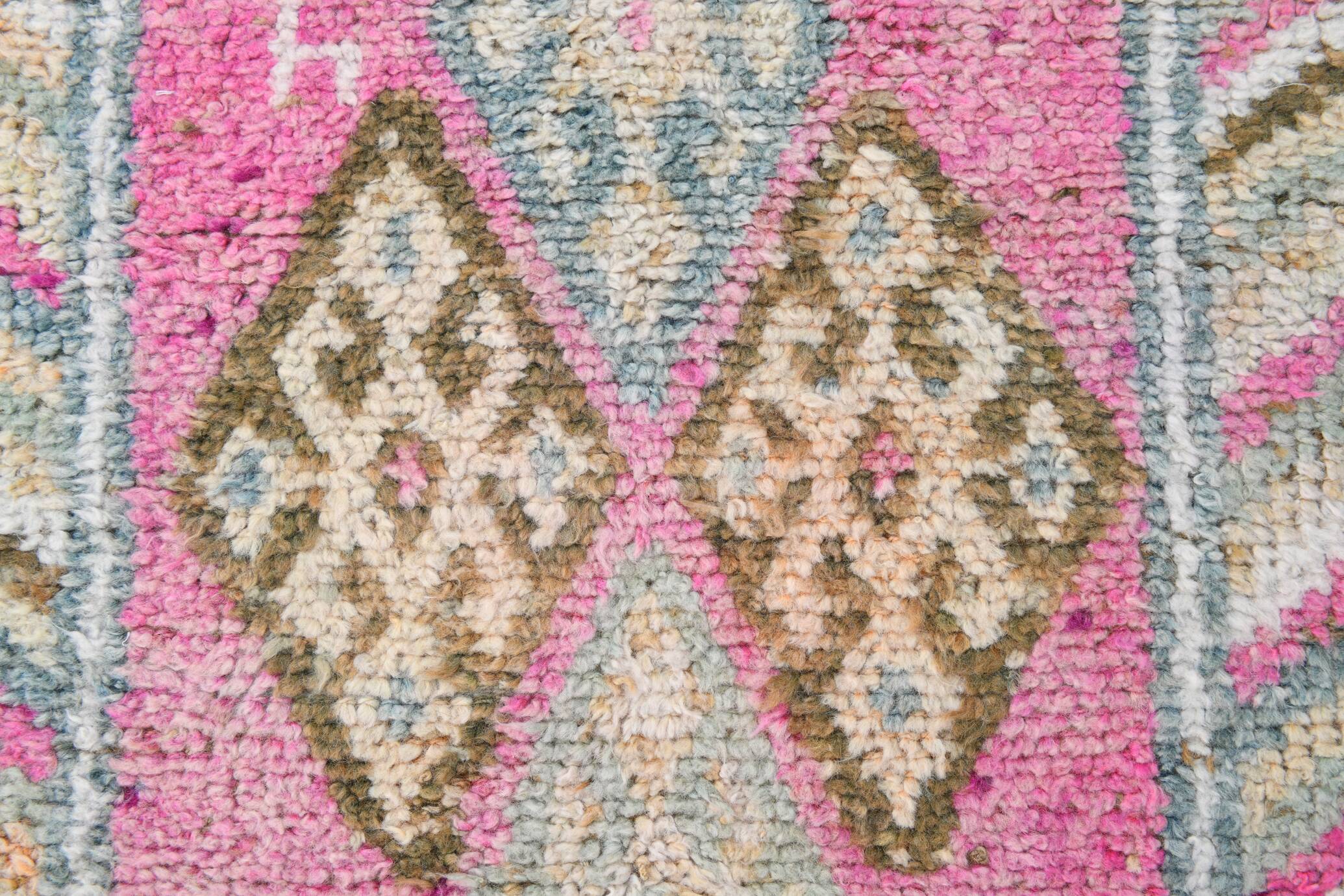 Soft Multicoloe Oushak Runner Rug, 75x397Cm