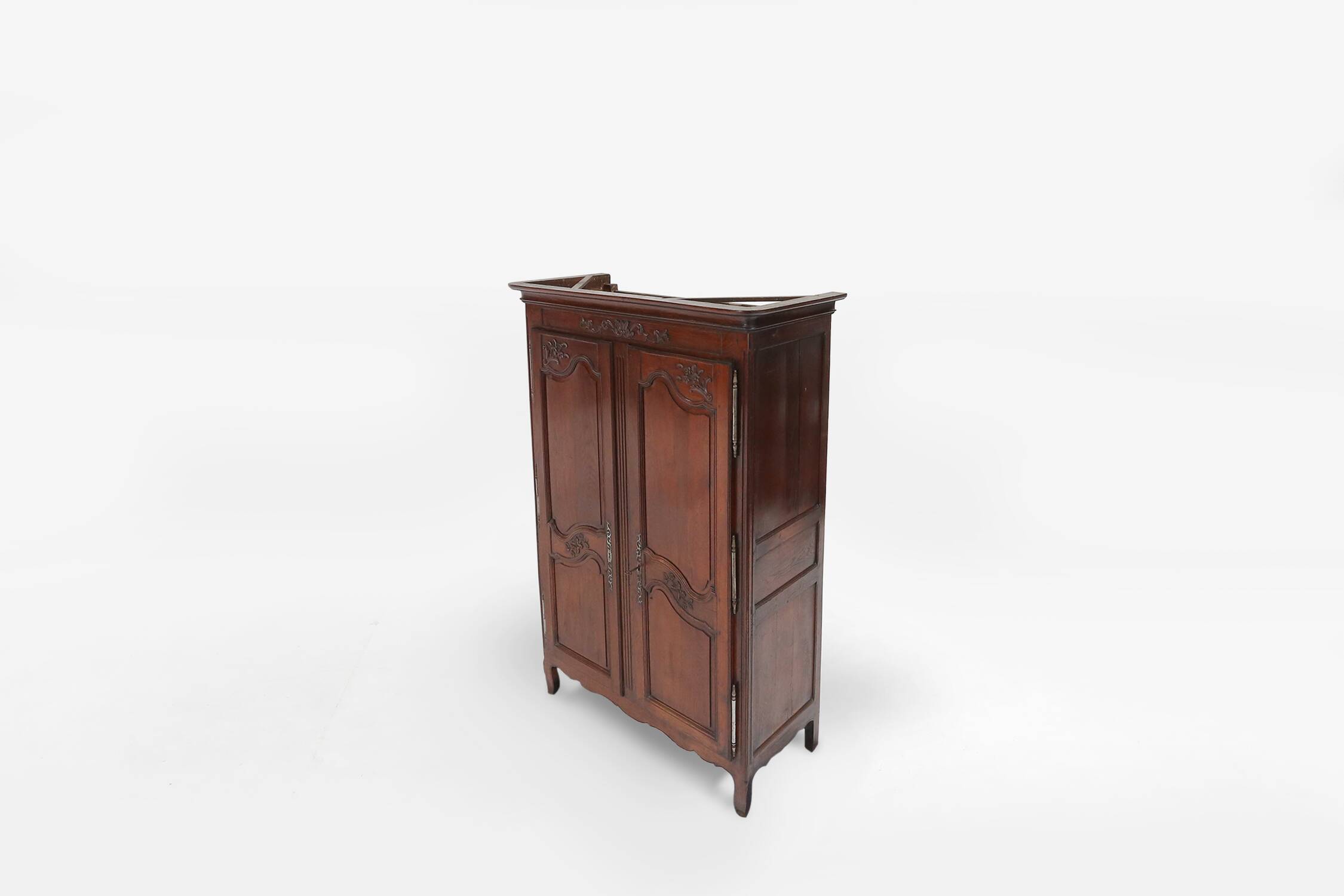 Large French antique carved bridal Armoire in Louis XVI style, 1850