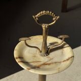 Marble and brass standing ashtray H74 D17