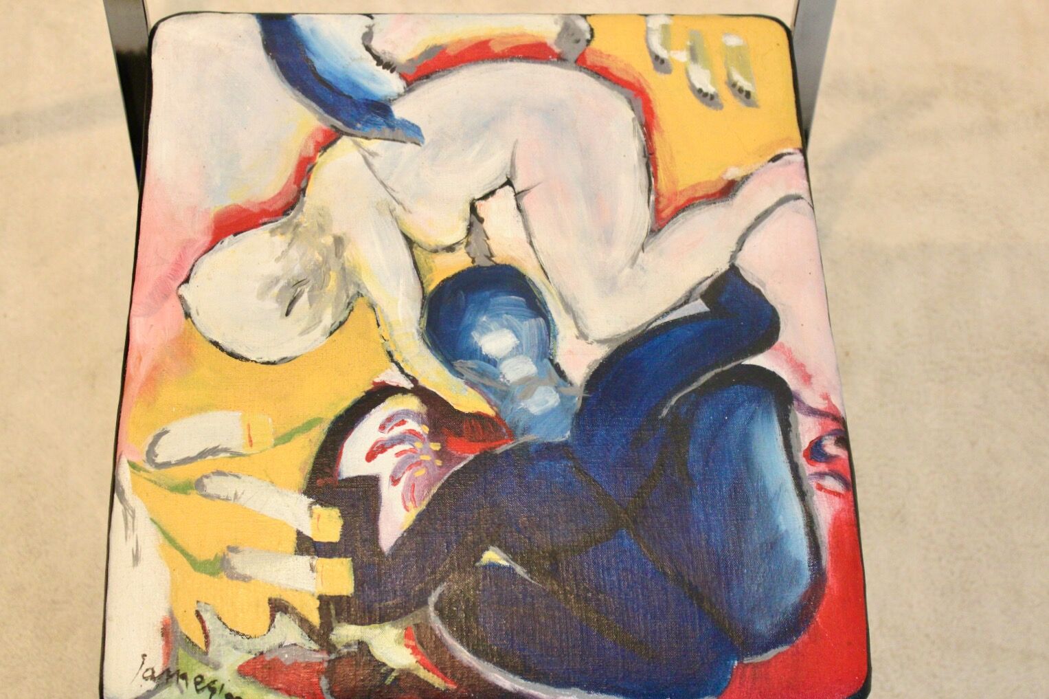 One off Hand painted set of four ‘Luisa’ Dining Chairs by Marcello Cuneo