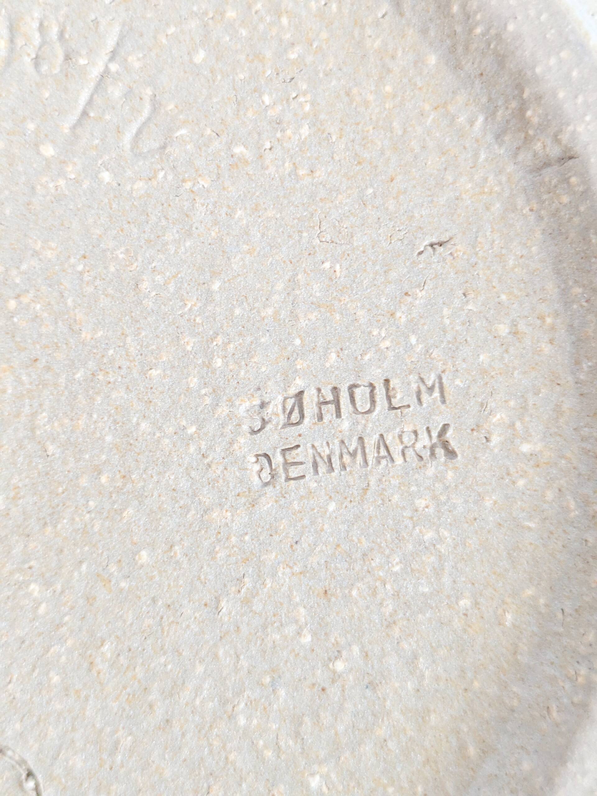 Vintage Søholm Denmark blue stoneware ceramic mid-century bowl