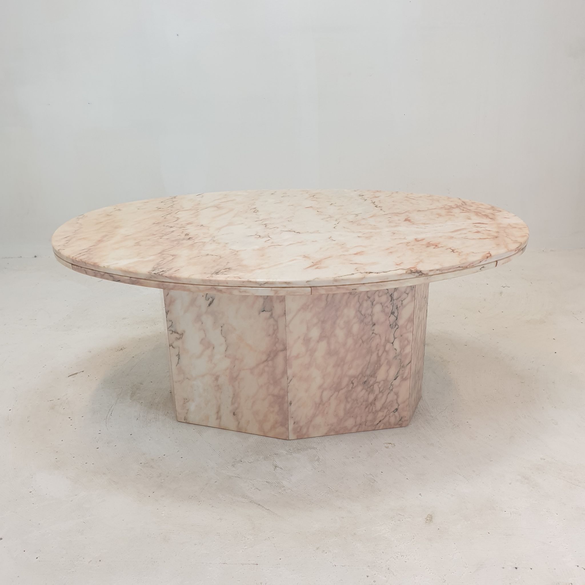 Italian marble oval coffee table, 1970's