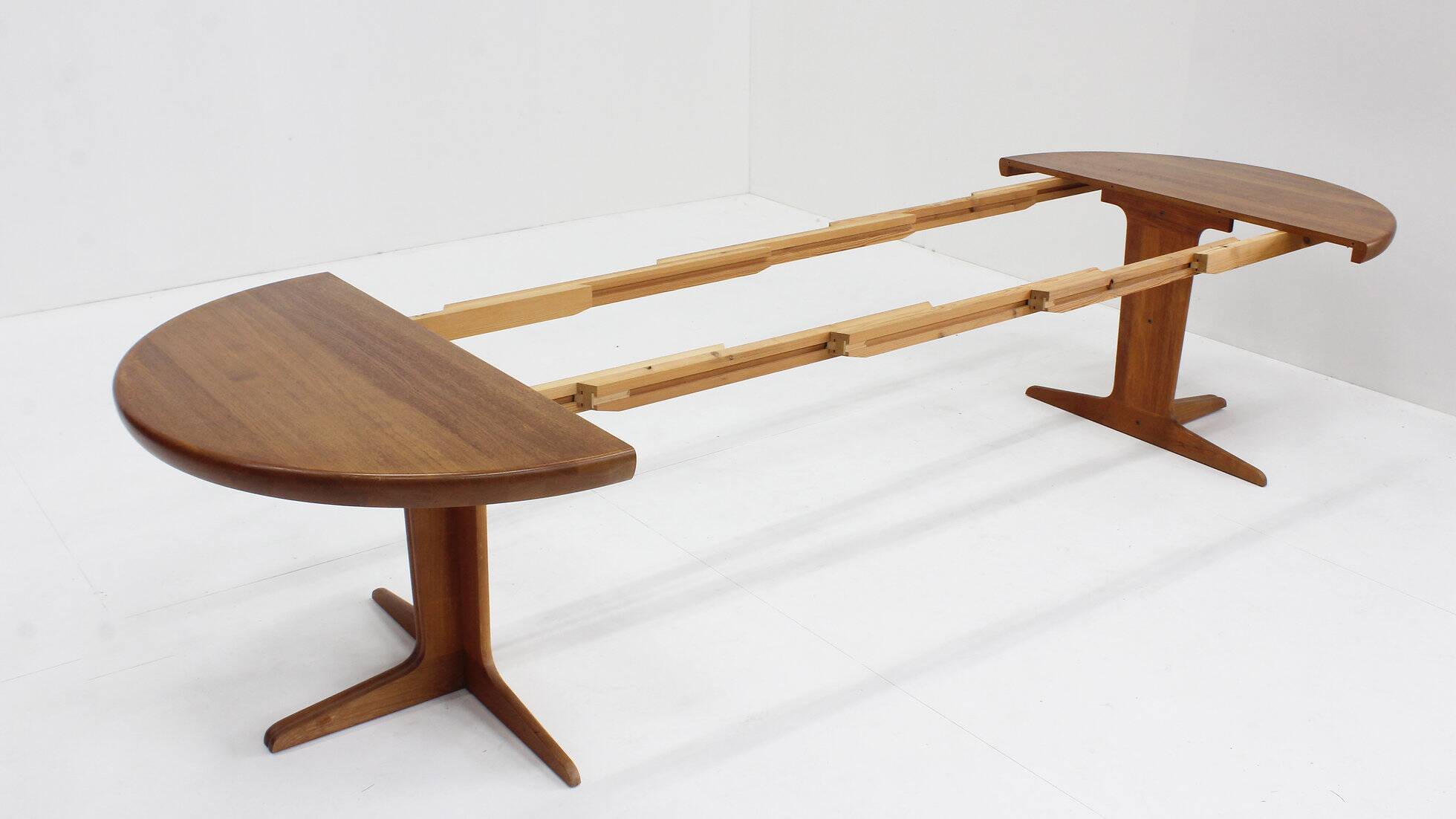 Vintage Danish large round extendable dining table 1960s XL