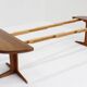 Vintage Danish large round extendable dining table 1960s XL