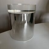 Silver metal and plexiglass ice bucket 1970 Space Age