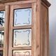 Parisian wardrobe in raw wood with engraved glass from 1920.