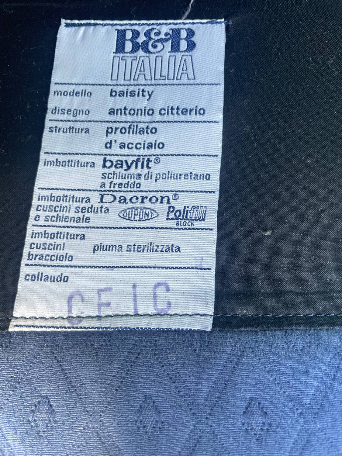 Antonio Citterio armchair sofa 1980 model baisity