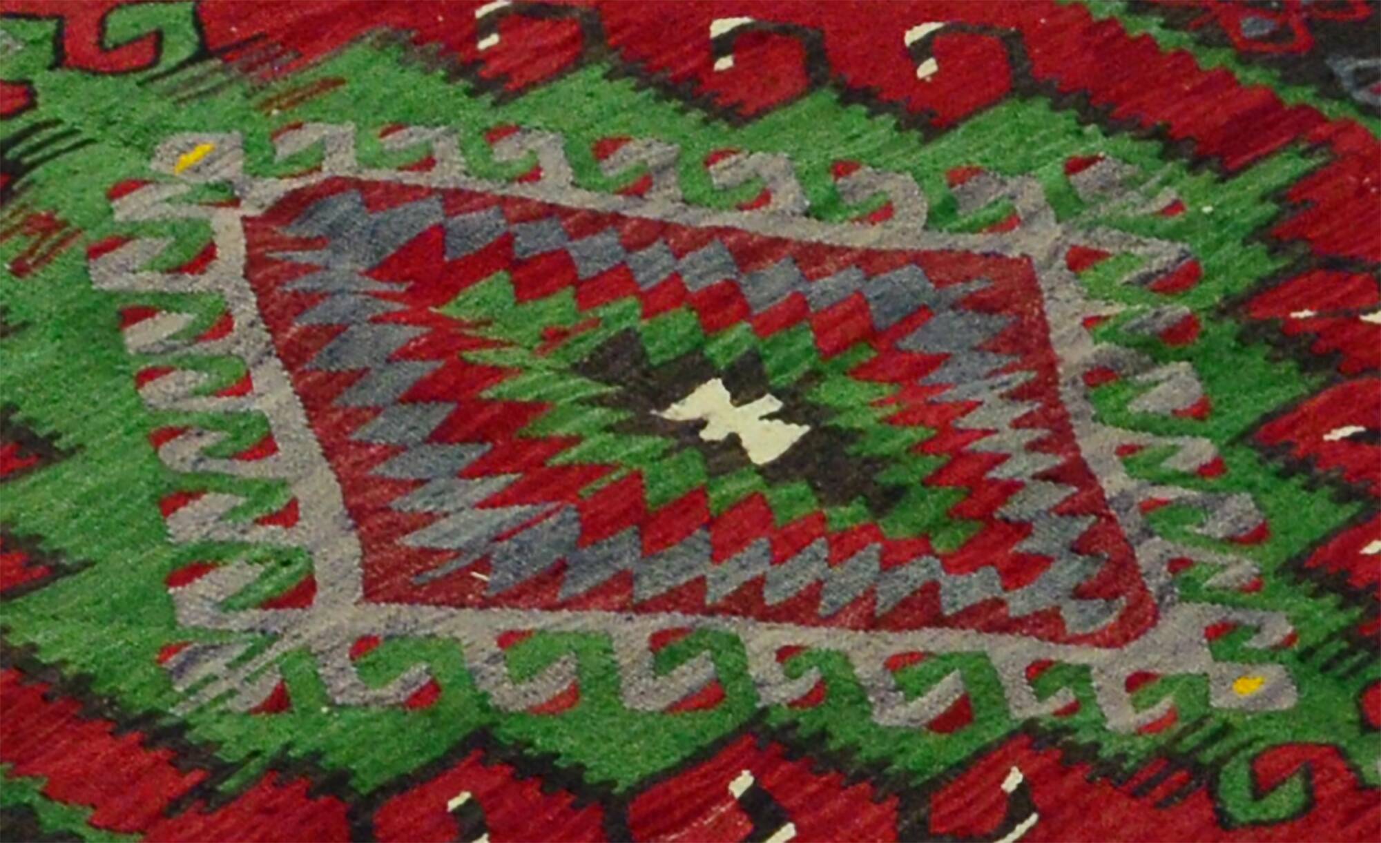 Grand Kilim Turc Yoruk Vintage 158x342 cm Geometrique Tisse Main