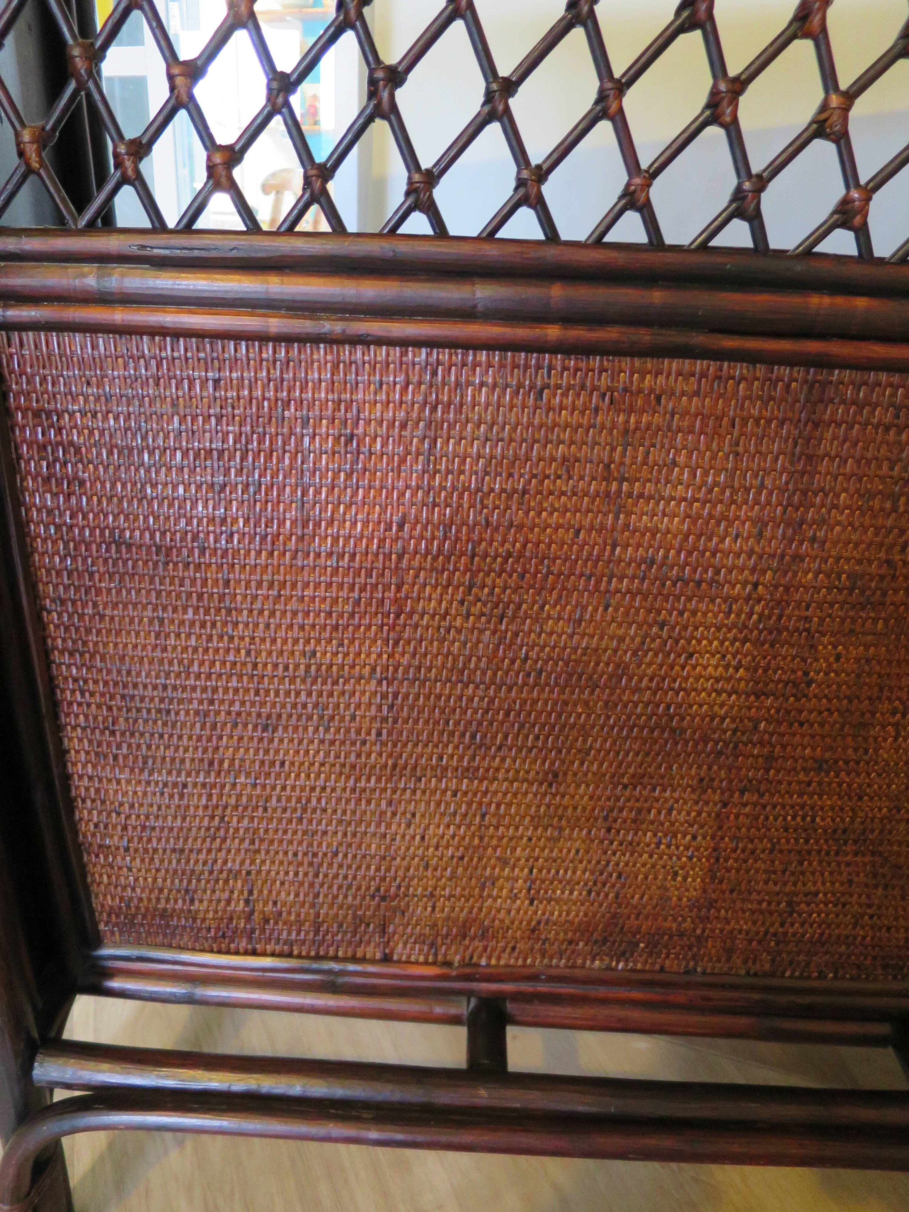 Rare vintage bar cabinet shelf wood woven rattan 80s retro