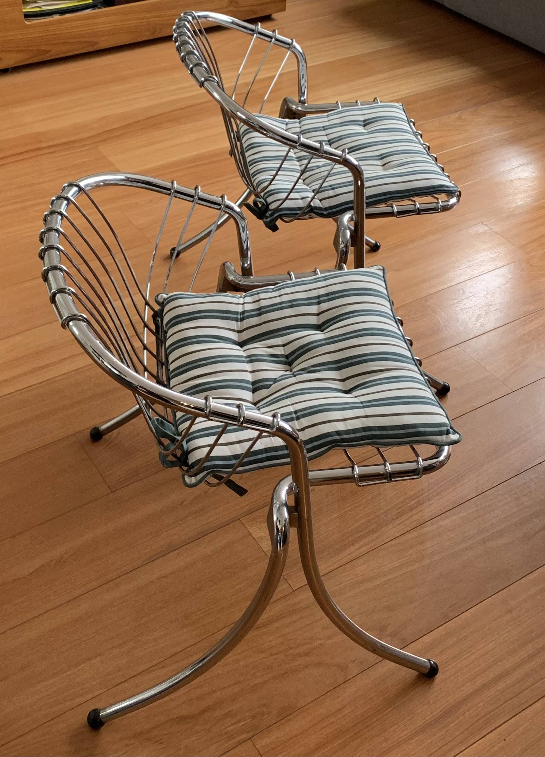 Paire de chaises " LYNN " fauteuils design Gastone Rinaldi éditée par RIMA