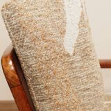 Vintage armchair in safari beige, 1965 mid-century modern design.