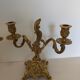 Pair of vintage brass 2-candle candelabra candlesticks