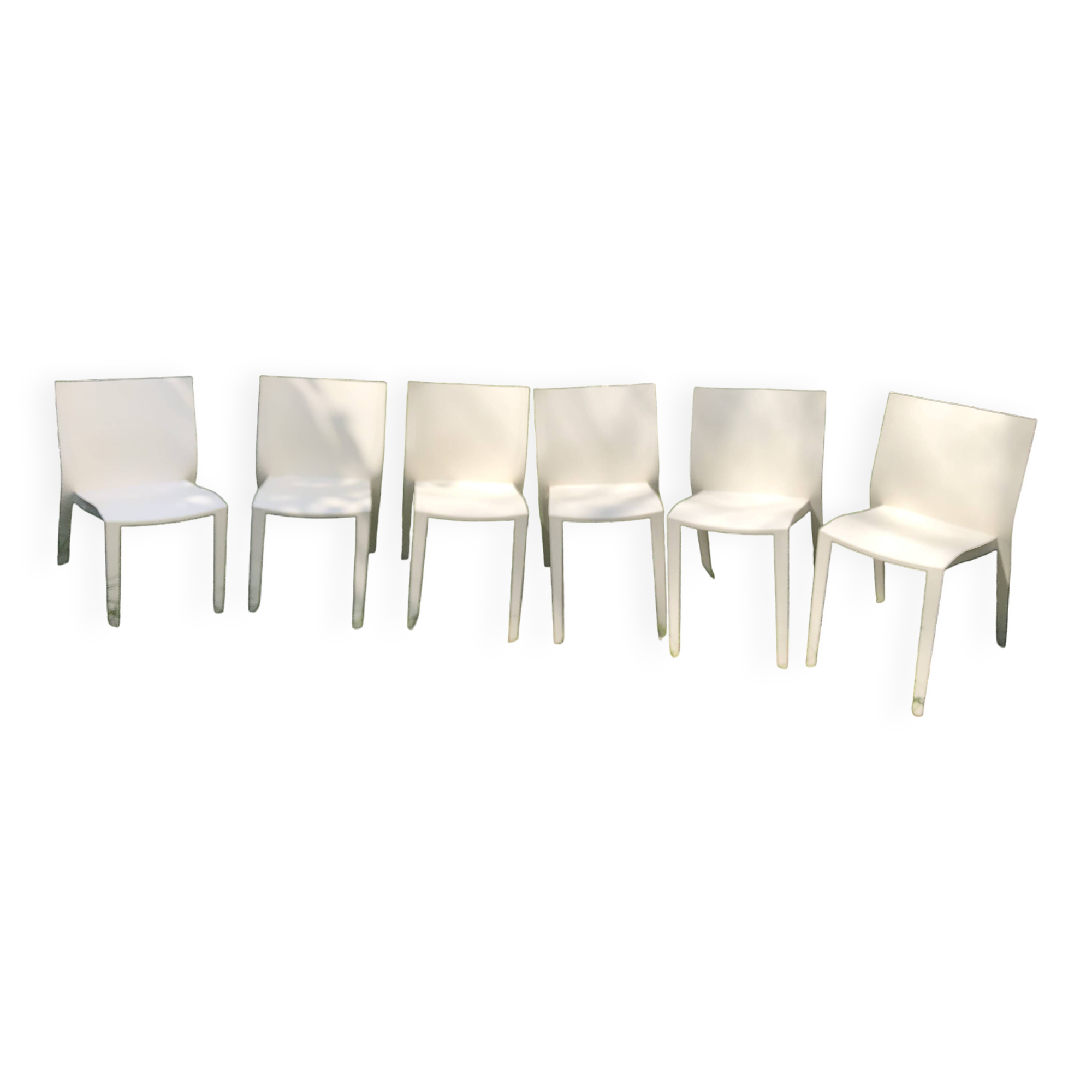 Chaises blanches Slick Slick Philippe Starck XO Design années 80