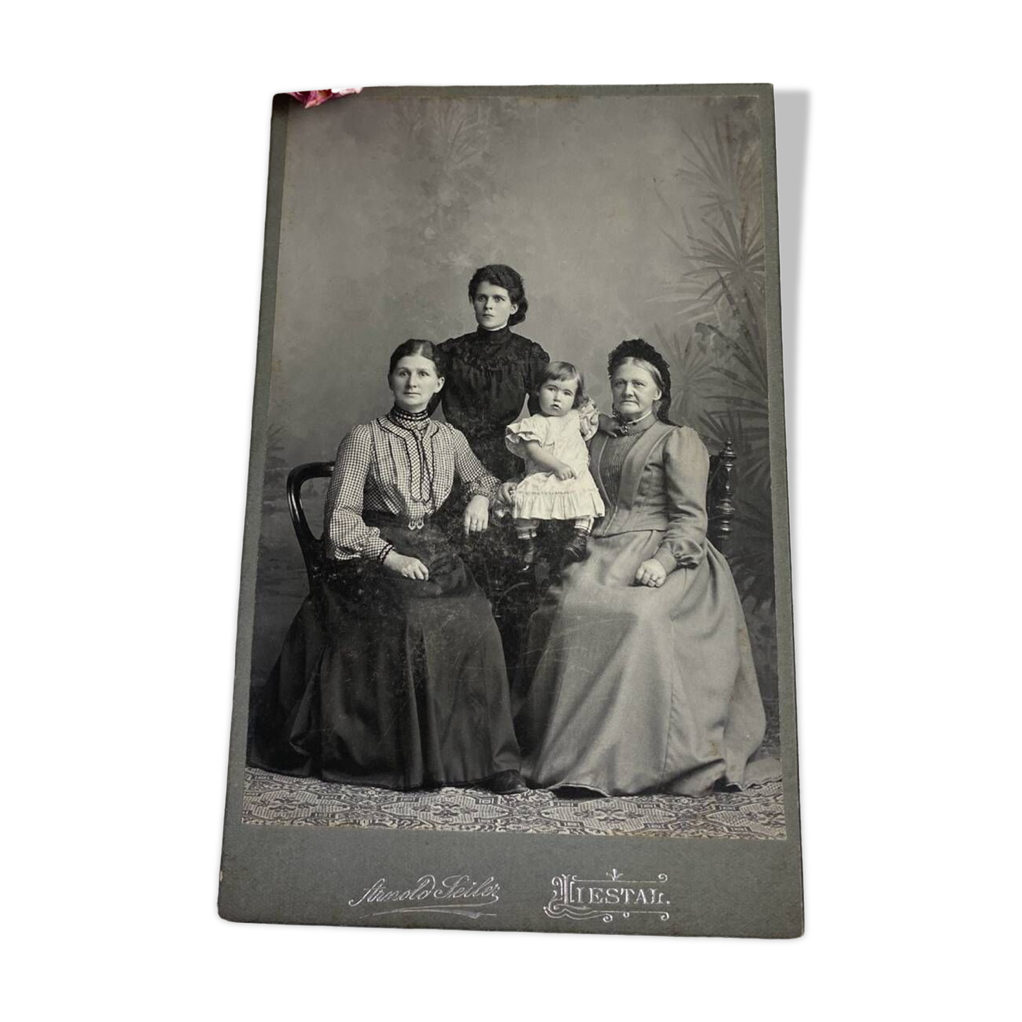 Old black and white family photo