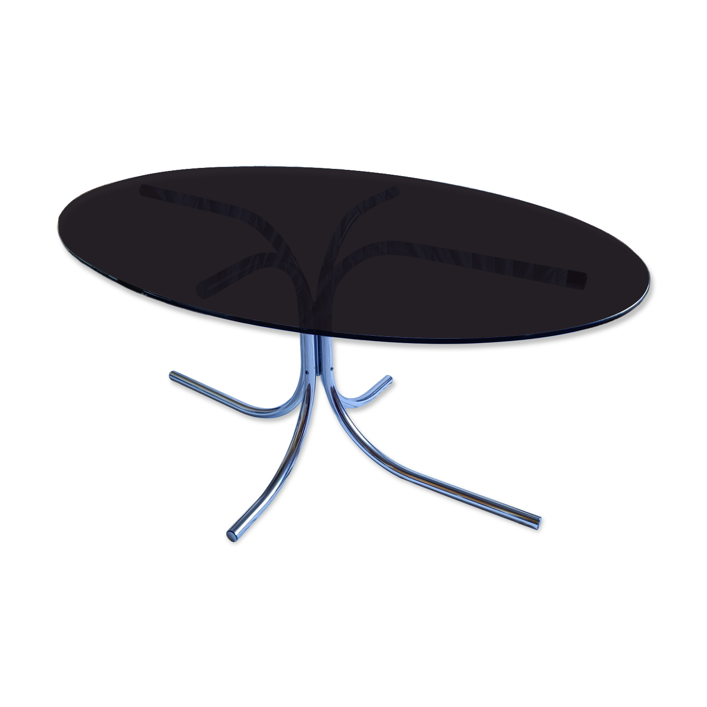 Vintage smoked glass Space Age dining table