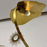 Rhubarb leaf floor lamp brass design Tomaso Barbi Italy an70