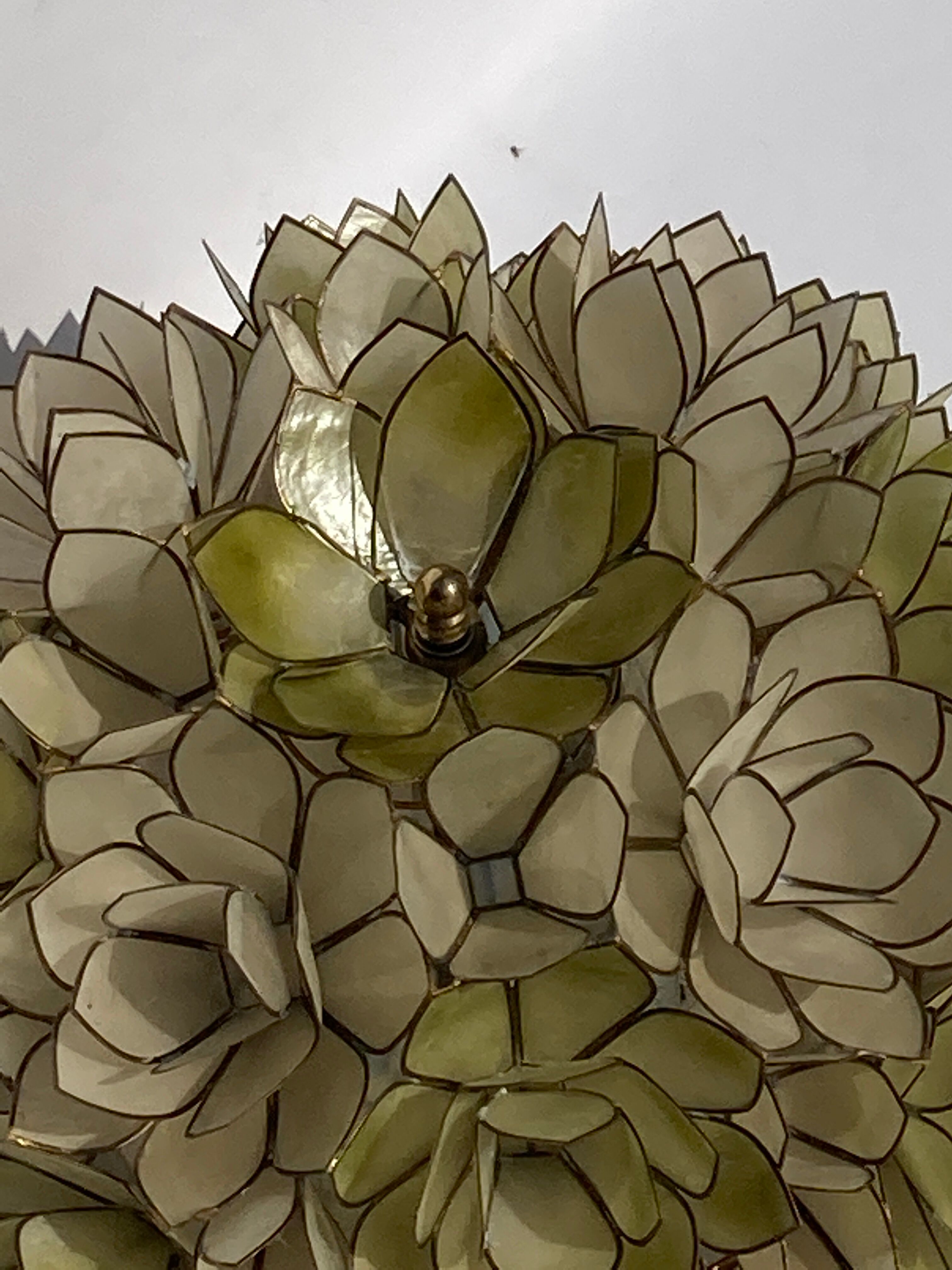 Capiz mother of pearl shell ceiling mount attributed to Rausch, Germany 1970s