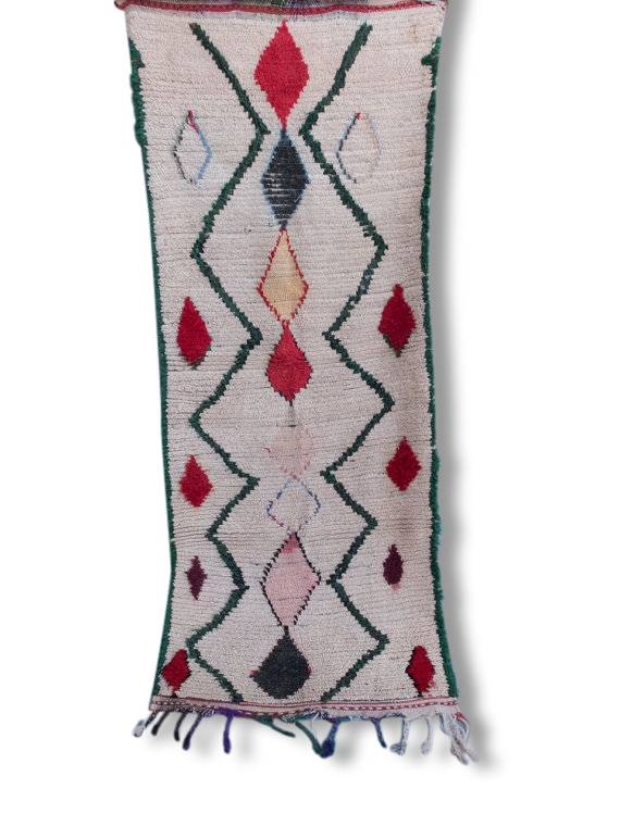 Azilal, 220 x 92 authentic hand made wool rug