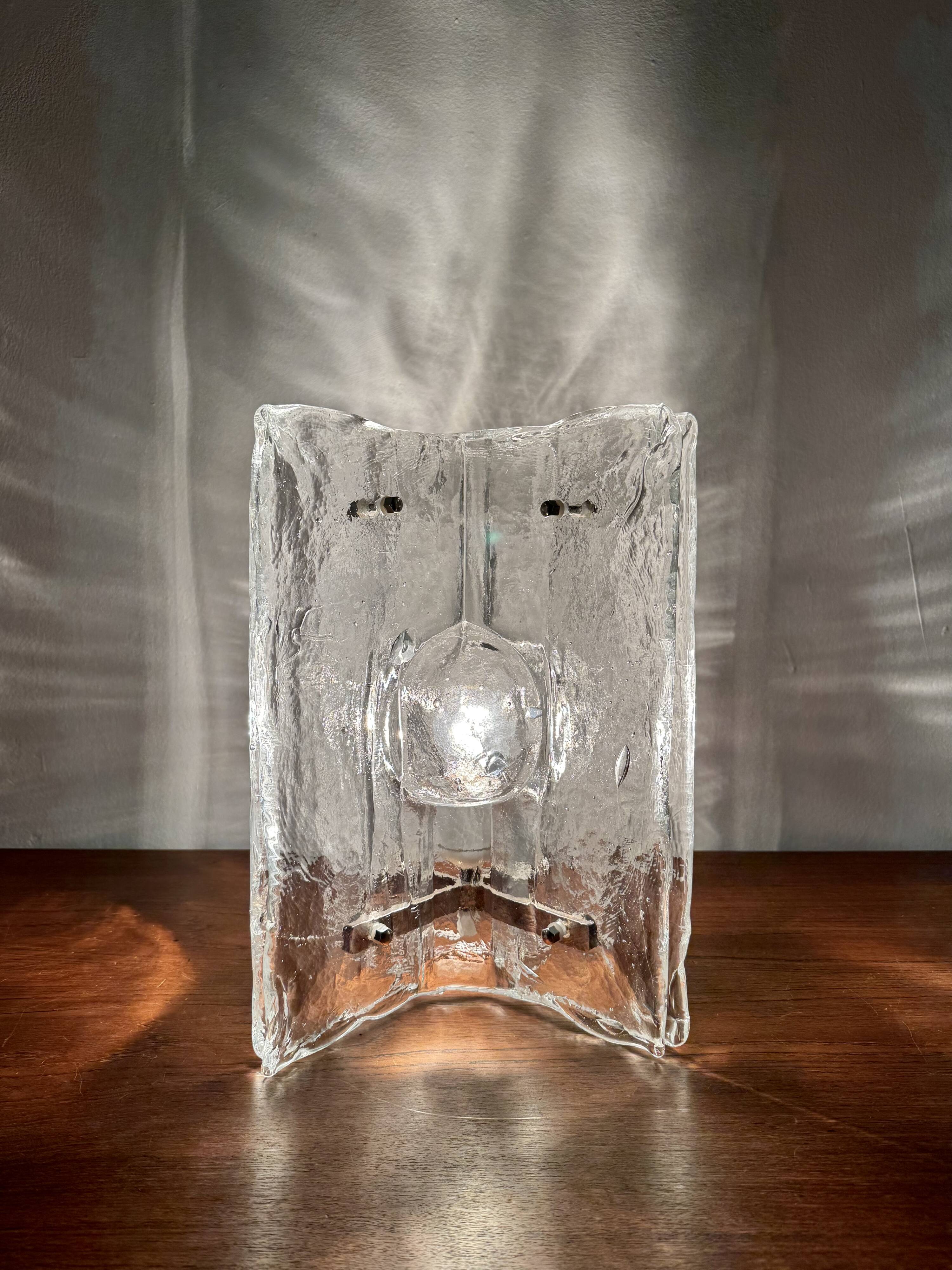 Murano Ice Glass Table Lamp by Salviati