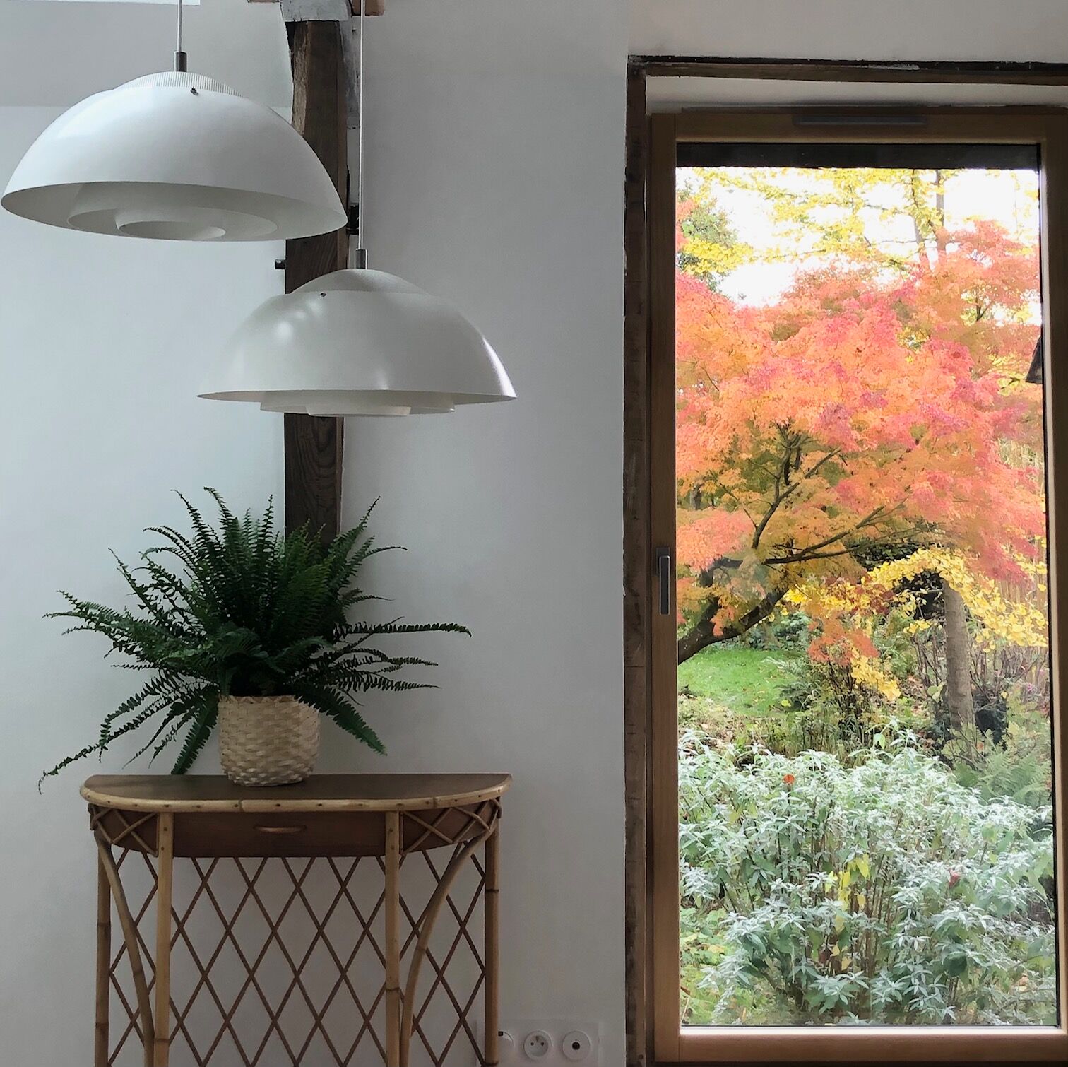 Pair of vintage Danish pendant lamps / Safari model