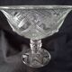 Candy box on foot in cut crystal with Art Deco geometric patterns