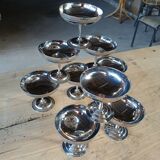 9 antique stainless steel ice cream cups